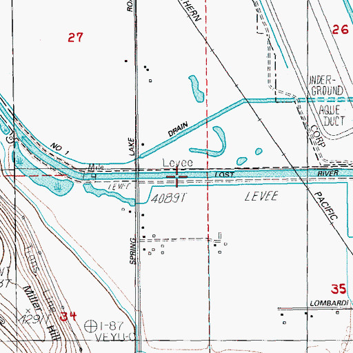 Topographic Map of Lost River Diversion Channel, OR