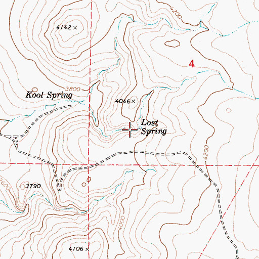 Topographic Map of Lost Spring, OR