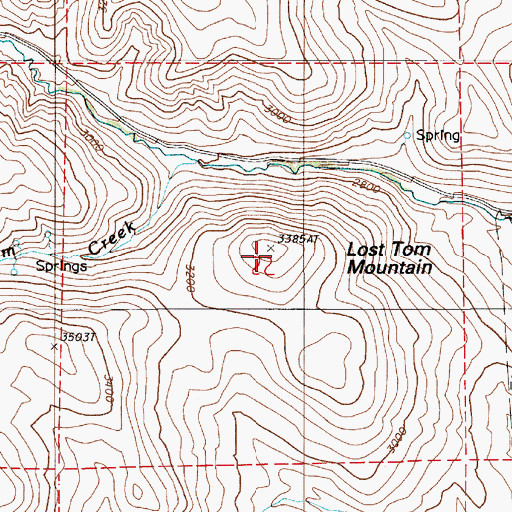 Topographic Map of Lost Tom Mountain, OR