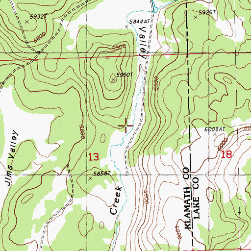 Topographic Map of Lost Valley, OR