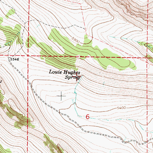 Topographic Map of Louie Hughes Spring, OR