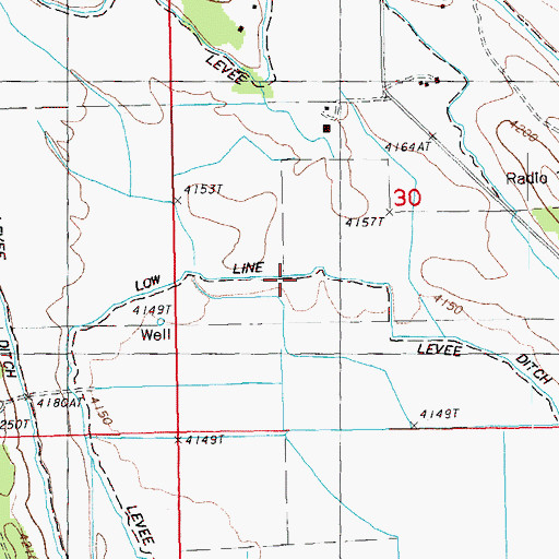 Topographic Map of Low Line Ditch, OR