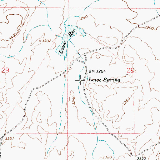Topographic Map of Lowe Spring, OR
