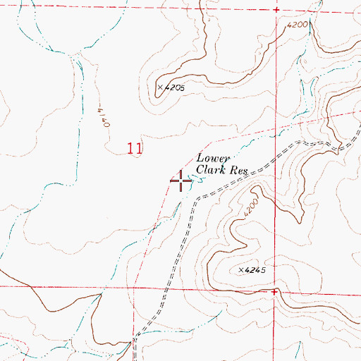 Topographic Map of Lower Clark Reservoir, OR