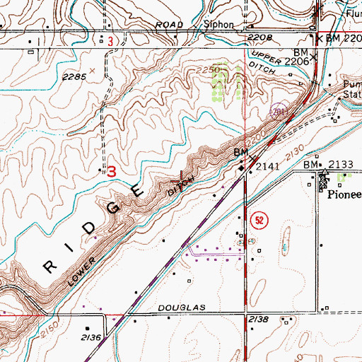 Topographic Map of Lower Ditch, OR