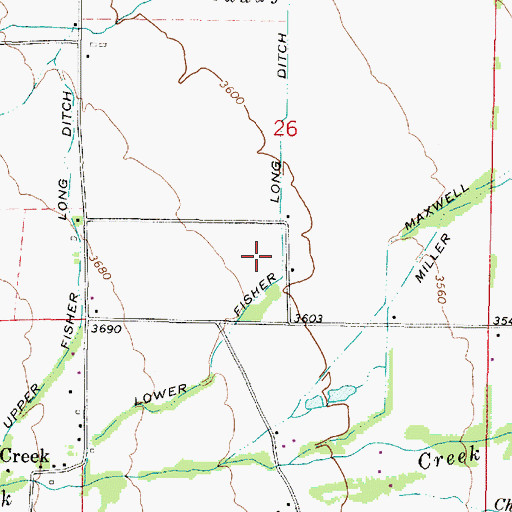 Topographic Map of Lower Fisher Long Ditch, OR