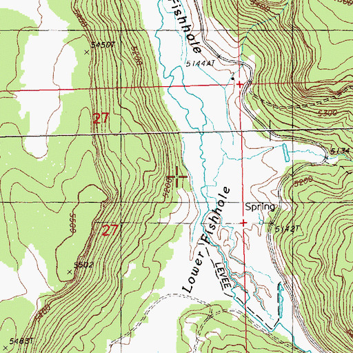 Topographic Map of Lower Fishhole, OR