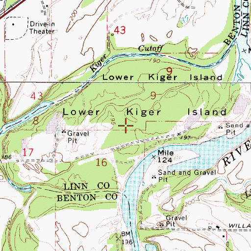 Topographic Map of Lower Kiger Island, OR