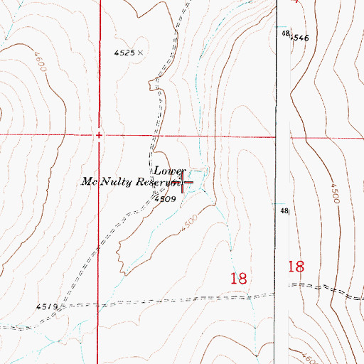 Topographic Map of Lower McNulty Reservoir, OR