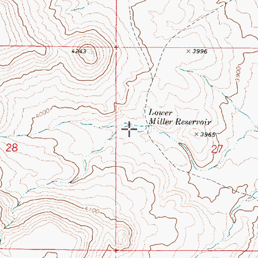 Topographic Map of Lower Miller Reservoir, OR