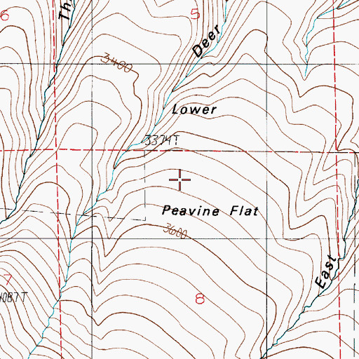 Topographic Map of Lower Peavine Flat, OR