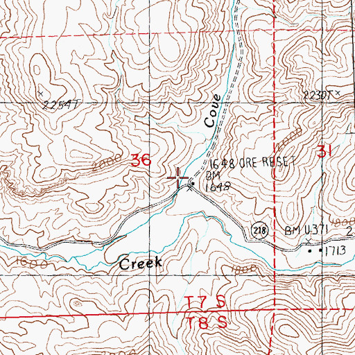 Topographic Map of Lower Pine Creek School (historical), OR