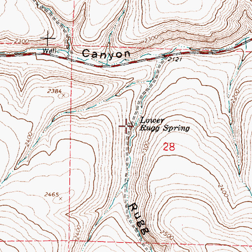 Topographic Map of Lower Rugg Spring, OR