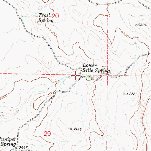 Topographic Map of Lower Selle Spring, OR