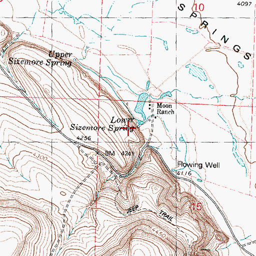 Topographic Map of Lower Sizemore Spring, OR