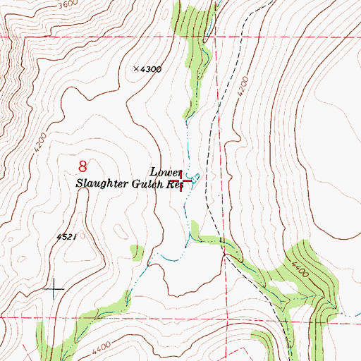 Topographic Map of Lower Slaughter Gulch Reservoir, OR