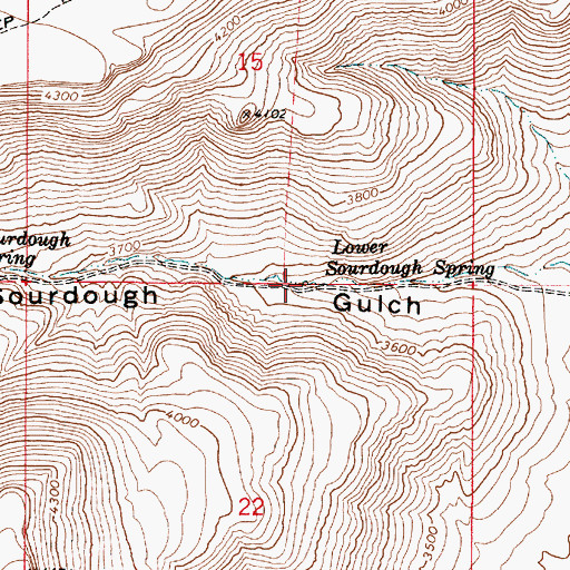 Topographic Map of Lower Sourdough Spring, OR