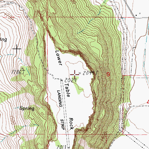Topographic Map of Lower Table Rock, OR
