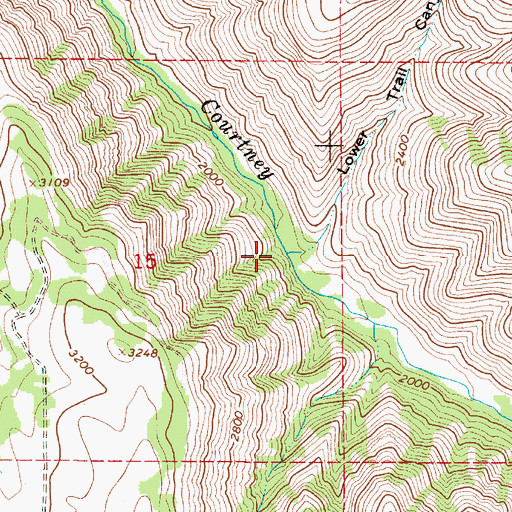 Topographic Map of Lower Trail Canyon, OR