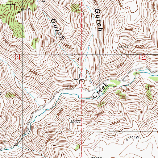 Topographic Map of Lower Turner Gulch, OR