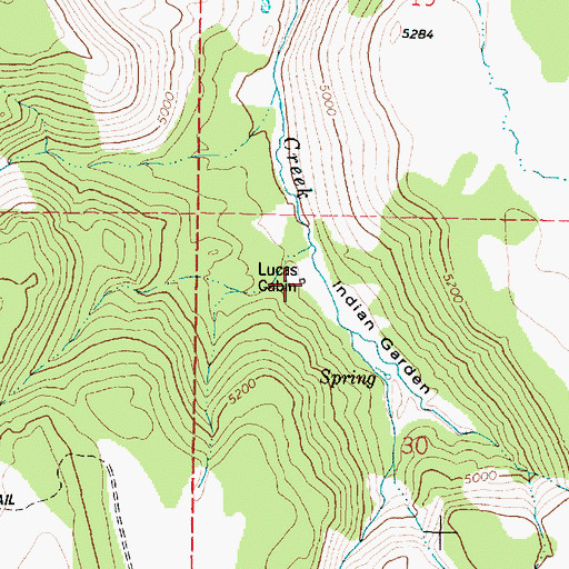 Topographic Map of Lucas Cabin, OR
