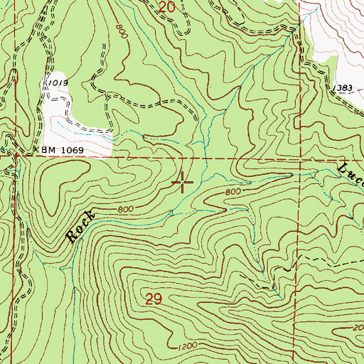Topographic Map of Lucas Creek, OR