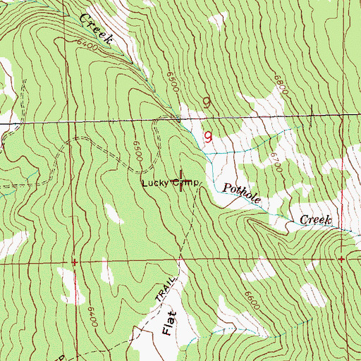 Topographic Map of Lucky Camp, OR