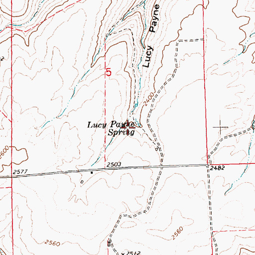 Topographic Map of Lucy Payne Spring, OR