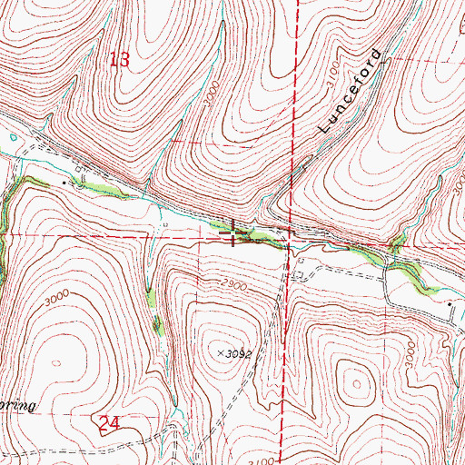 Topographic Map of Lunceford Canyon, OR