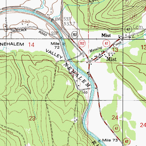 Topographic Map of Lundgren Creek (historical), OR