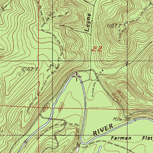 Topographic Map of Layne Creek, OR