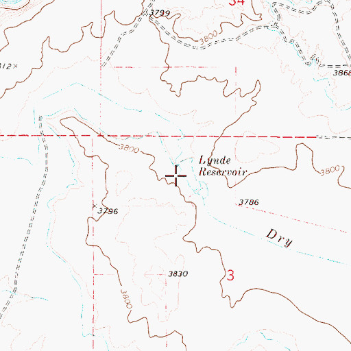 Topographic Map of Lynde Reservoir, OR