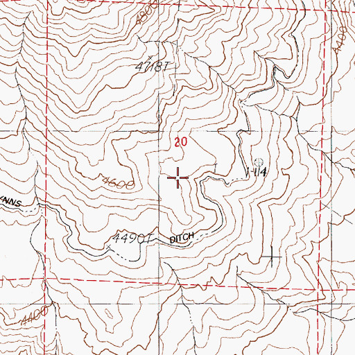Topographic Map of Lynns Ditch, OR