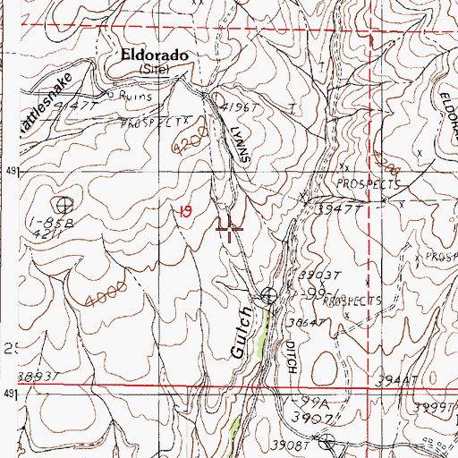 Topographic Map of Lynns Ditch, OR