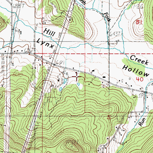 Topographic Map of Lynx Hollow School (historical), OR