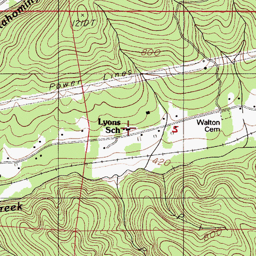 Topographic Map of Lyons School (historical), OR