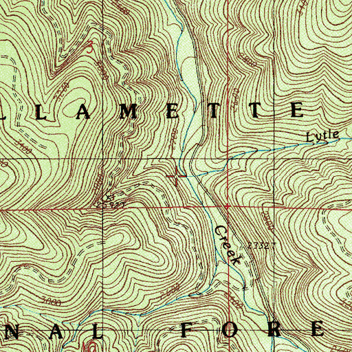 Topographic Map of Lytle Creek, OR
