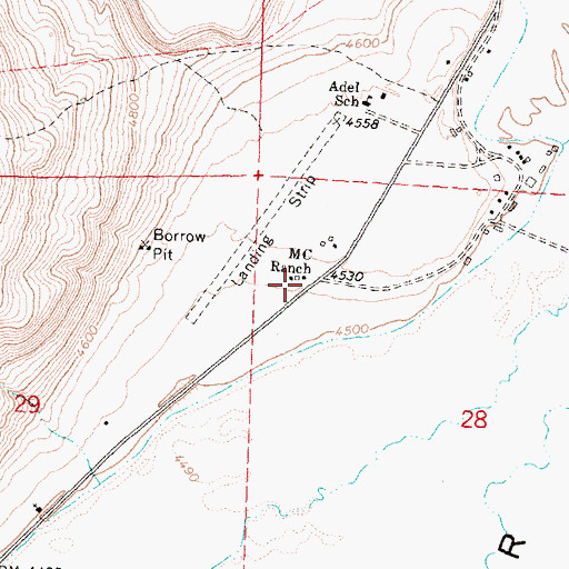 Topographic Map of M C Ranch, OR