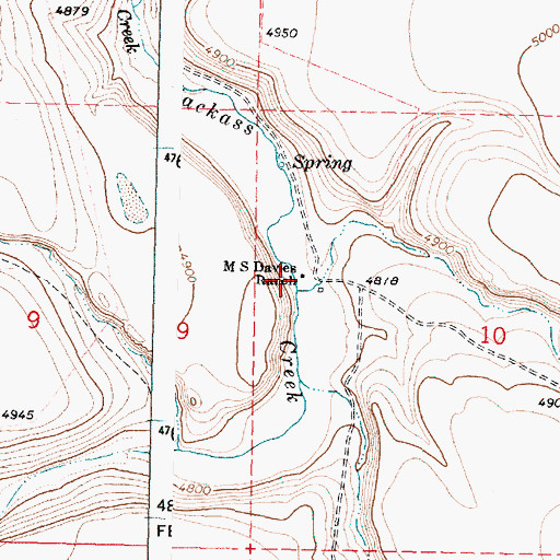 Topographic Map of M S Davies Ranch, OR
