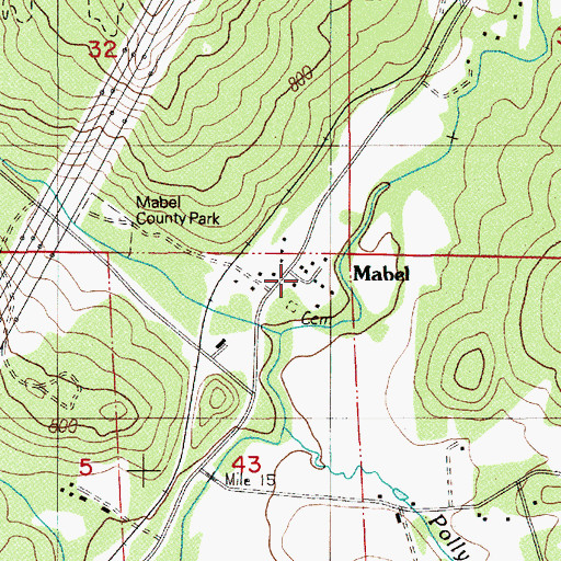 Topographic Map of Mabel, OR