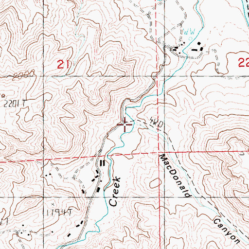 Topographic Map of MacDonald Canyon, OR