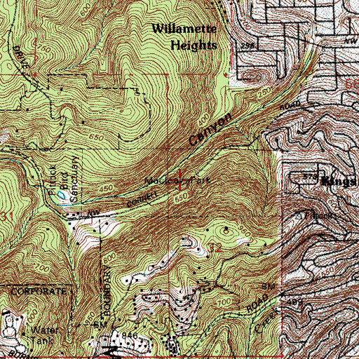 Topographic Map of Macleay City Park, OR