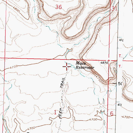 Topographic Map of Macs Reservoir, OR
