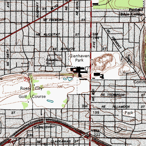 Topographic Map of Madison High School, OR