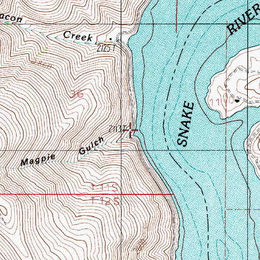 Topographic Map of Magpie Gulch, OR