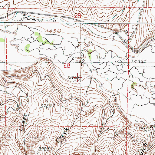 Topographic Map of Mahogany Creek, OR
