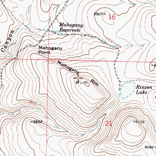 Topographic Map of Mahogany Rim, OR