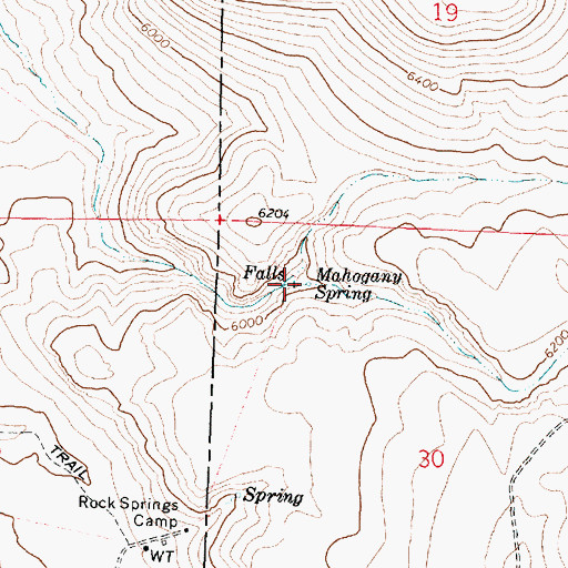 Topographic Map of Mahogany Spring, OR