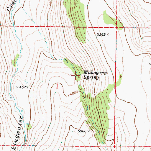 Topographic Map of Mahogany Spring, OR