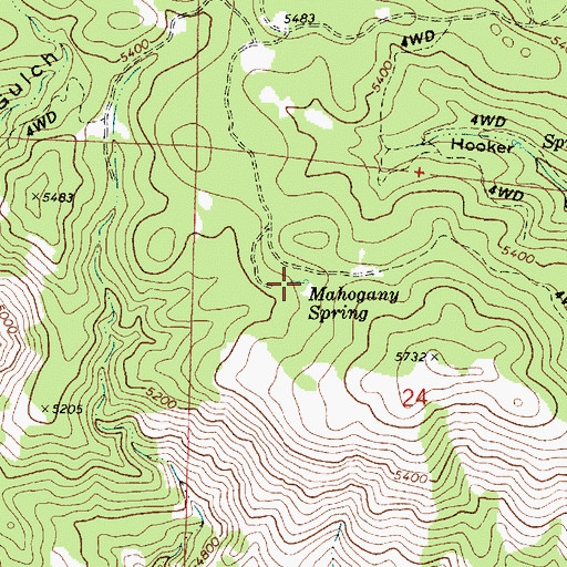 Topographic Map of Mahogany Spring, OR